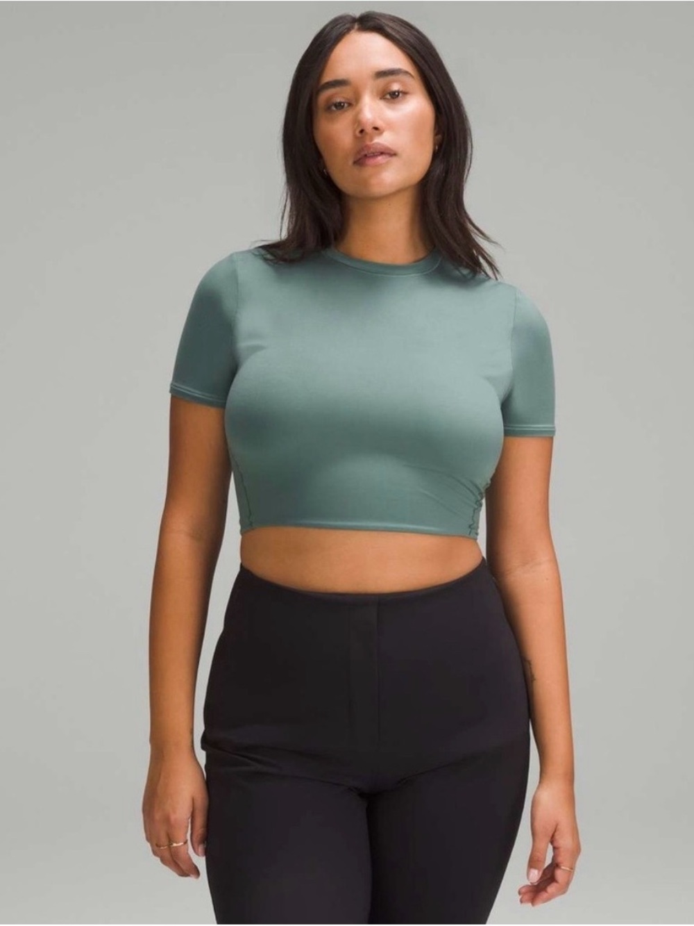 lululemon Sage Green Short-Sleeve Crop Top